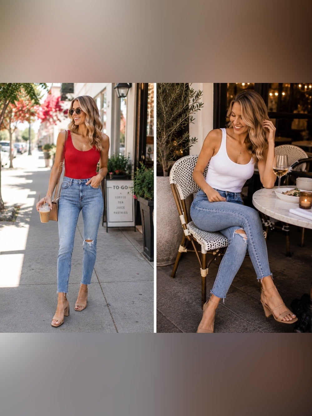 Madewell Light Blue Skinny Jeans with Knee Rip